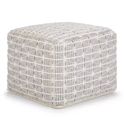 Pouf carré, housse 100 % coton, remplissage polystyrène, 45,7 x 45,7 x 35,6 cm, aucun assemblage requis