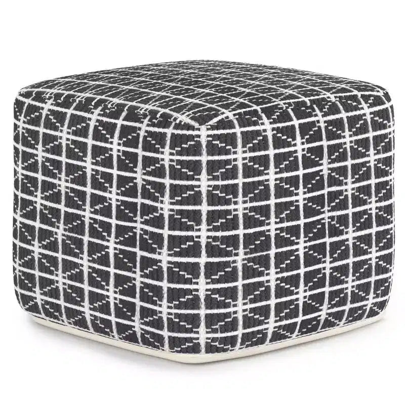 Pouf carré, housse 100 % coton, remplissage polystyrène, 45,7 x 45,7 x 35,6 cm, aucun assemblage requis