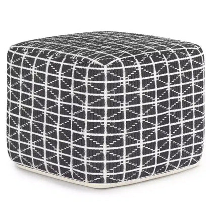 Pouf carré, housse 100 % coton, remplissage polystyrène, 45,7 x 45,7 x 35,6 cm, aucun assemblage requis