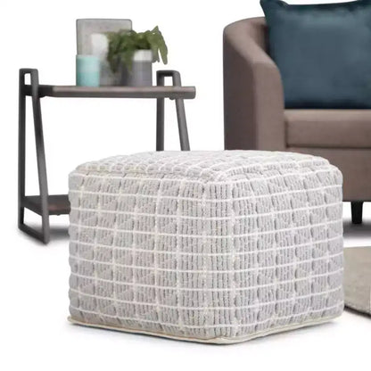 Pouf carré, housse 100 % coton, remplissage polystyrène, 45,7 x 45,7 x 35,6 cm, aucun assemblage requis
