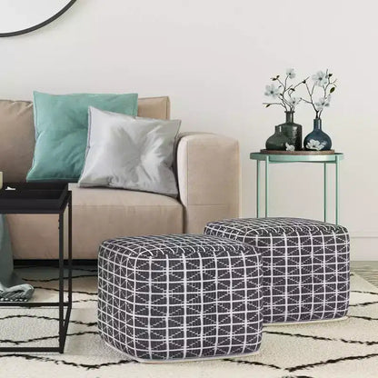 Pouf carré, housse 100 % coton, remplissage polystyrène, 45,7 x 45,7 x 35,6 cm, aucun assemblage requis