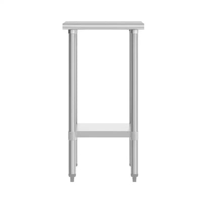 Table de préparation et de travail commerciale en acier inoxydable de calibre 18 avec étagère inférieure réglable, certifiée NSF