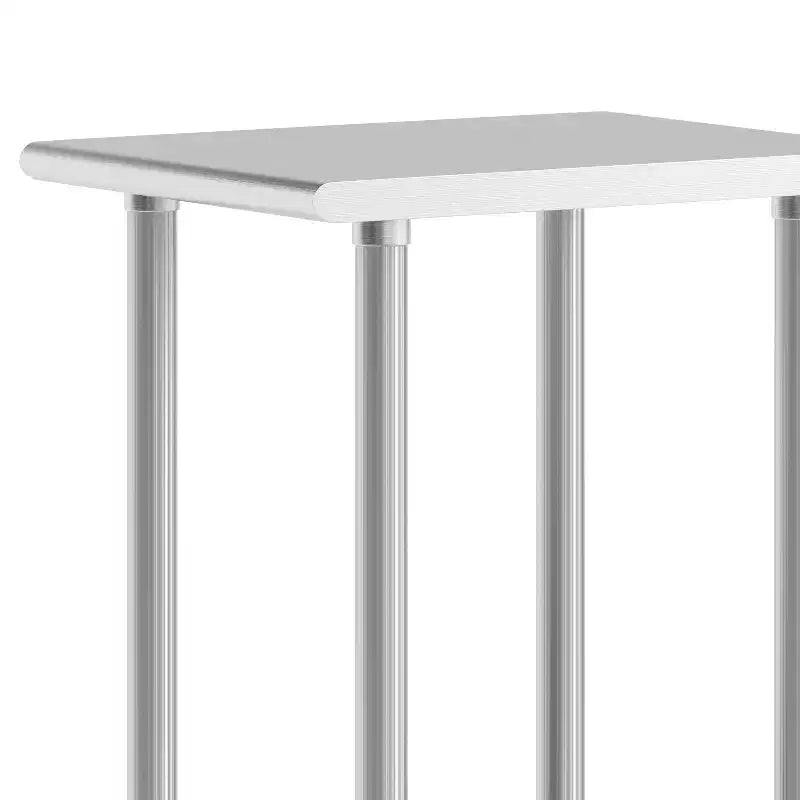Table de préparation et de travail commerciale en acier inoxydable de calibre 18 avec étagère inférieure réglable, certifiée NSF