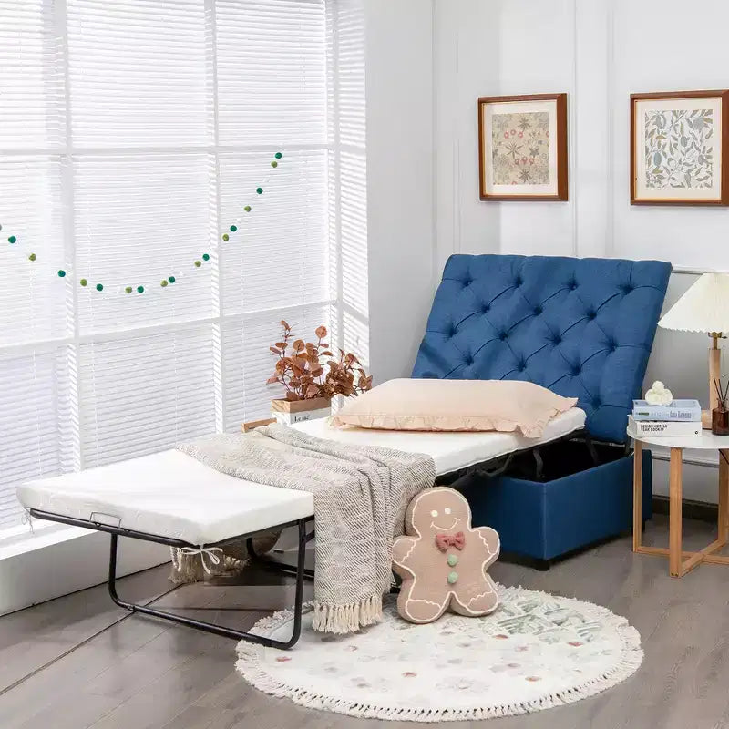 Lit d'appoint pliant avec matelas, lit d'invité convertible