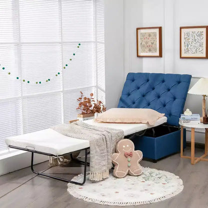 Lit d'appoint pliant avec matelas, lit d'invité convertible