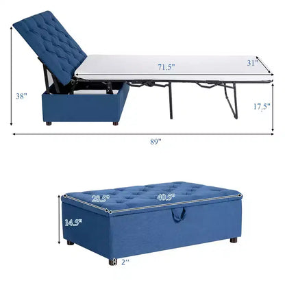 Lit d'appoint pliant avec matelas, lit d'invité convertible