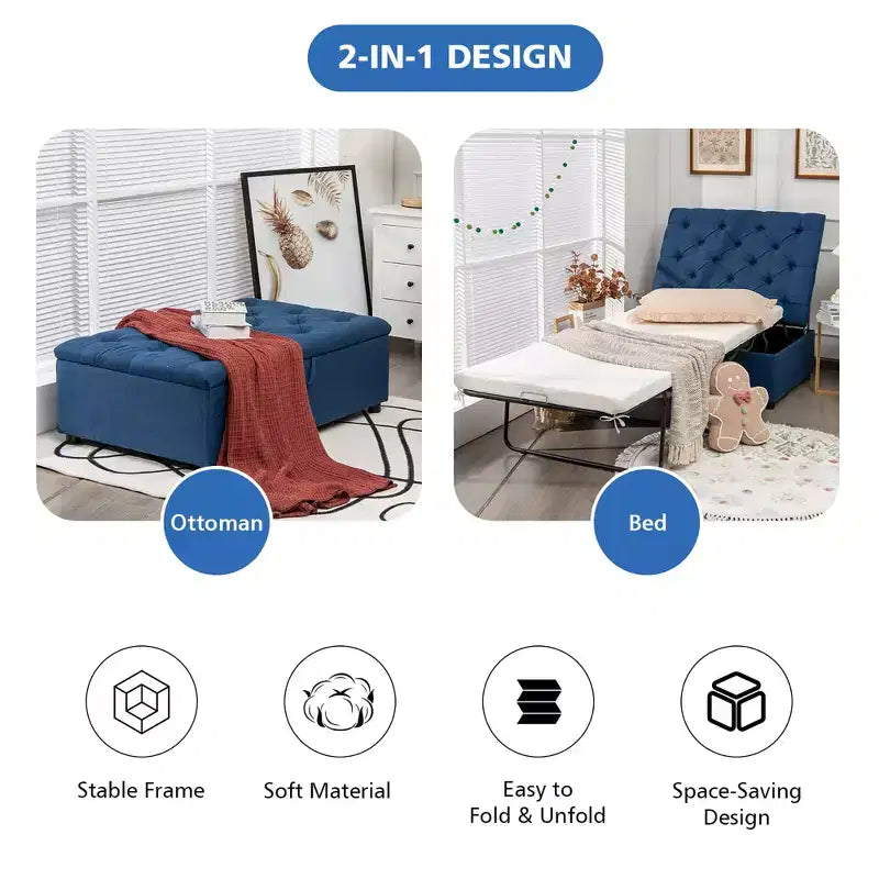 Lit d'appoint pliant avec matelas, lit d'invité convertible