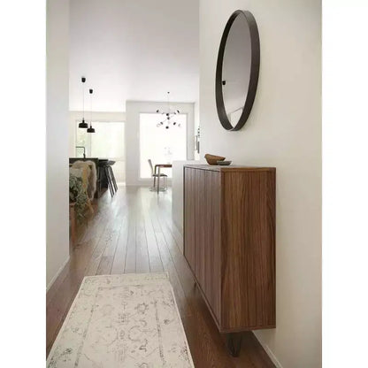 Armoire de rangement étroite à 2 portes, MDF finition mélaminée, 2 étagères, 99 cm l x 82,5 cm H