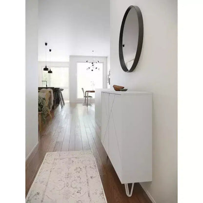 Armoire de rangement étroite à 2 portes, MDF finition mélaminée, 2 étagères, 99 cm l x 82,5 cm H