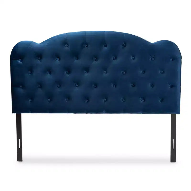 Tête de lit capitonnée en tissu velours Clovis, taille Queen, à fixer sur le cadre de lit, rembourrage polyester